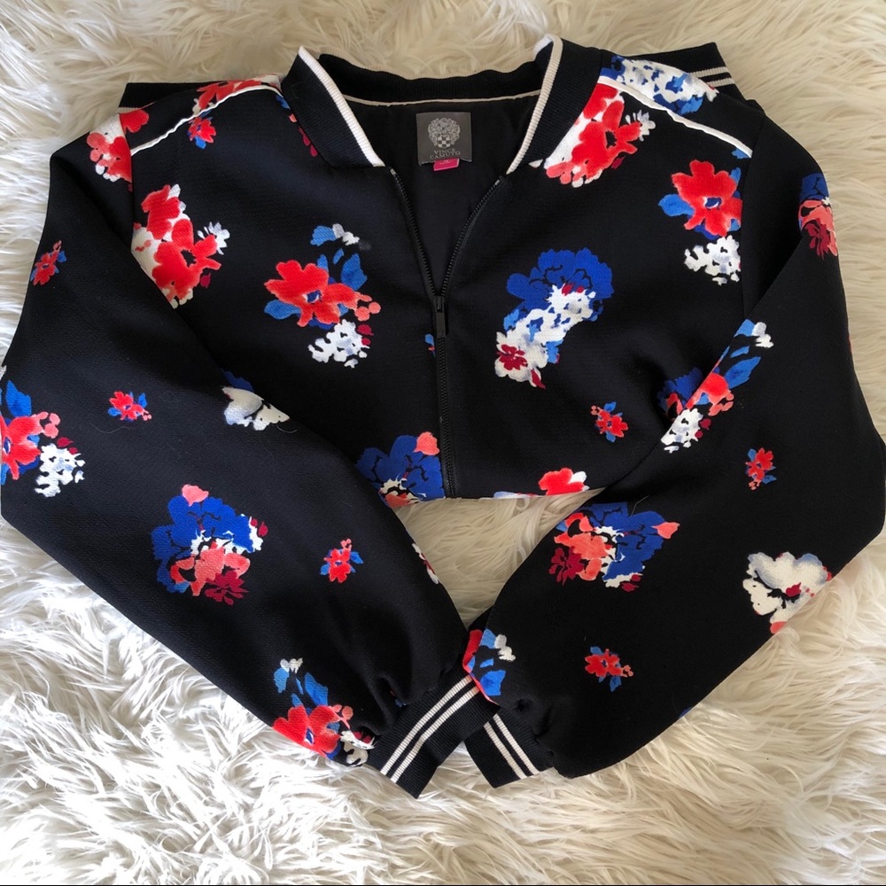 Vince Camuto Plus Size Floral Bomber Jacket